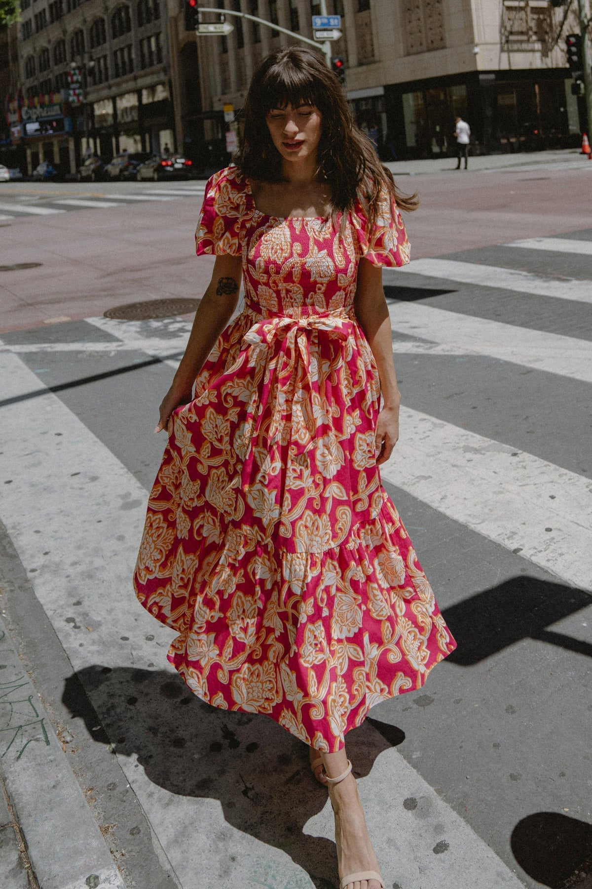 RUN TOWARDS LOVE POPLIN ANKLE DRESS Flying Tomato